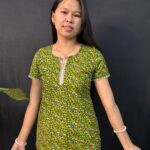 Green Florel Short Kurti