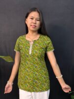 Green Florel Short Kurti