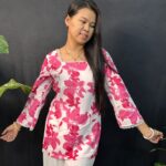 Beautiful Florel Pink Short Kurti