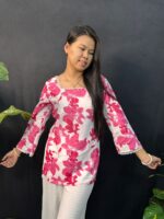Beautiful Florel Pink Short Kurti