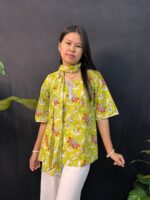 Florel Short Kurti Lime Green  With Dupatta - Image 4