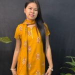 Rayon Short Kurti Yellow With Dupatta