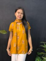 Rayon Short Kurti Yellow With Dupatta