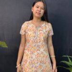beautiful floralshort kurti baby Pink
