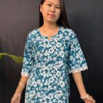 beautiful floral Blue Short Kurti
