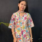 beautiful floral Short Kurti with Dupatta