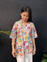 beautiful floral Short Kurti with Dupatta - Image 2
