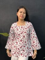 beautiful floral White short kurti - Image 4