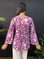 beautiful floral Purple short kurti - Image 4