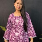 beautiful floral Purple short kurti