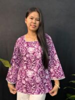 beautiful floral Purple short kurti