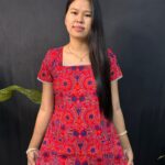 Beautiful Florel Red Short Kurti