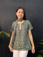 beautiful floral short kurti with Dupatta