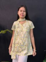 Beautiful Florel Rayon Short Kurti  With Dupatta - Image 3