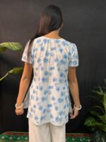 Beautiful Florel white Short Kurti - Image 3