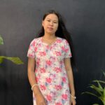 Beautiful Florel white & Pink Short Kurti